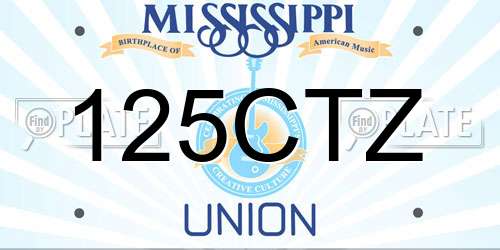 125CTZ Mississippi License Plate