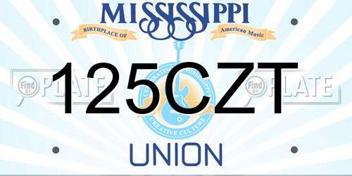 125CZT Mississippi License Plate