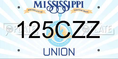 125CZZ Mississippi License Plate