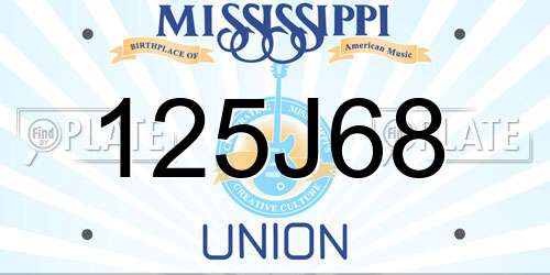 125J68 Mississippi License Plate