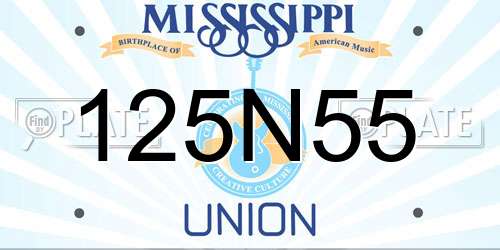 125N55 Mississippi License Plate