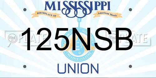 125NSB Mississippi License Plate