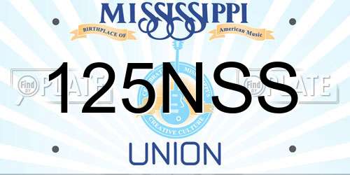 125NSS Mississippi License Plate