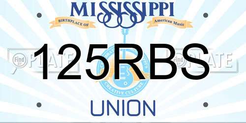 125RBS Mississippi License Plate