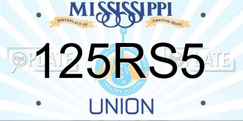 125RS5 Mississippi License Plate