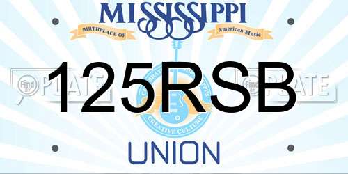 125RSB Mississippi License Plate