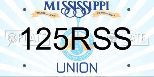 125RSS Mississippi License Plate