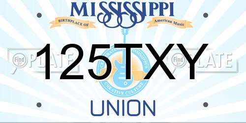 125TXY Mississippi License Plate