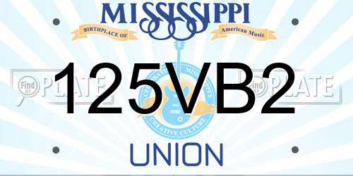 125VB2 Mississippi License Plate