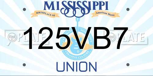 125VB7 Mississippi License Plate