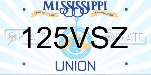 125VSZ Mississippi License Plate