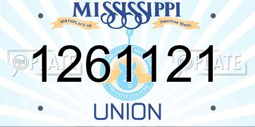 1261121 Mississippi License Plate