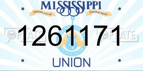 1261171 Mississippi License Plate