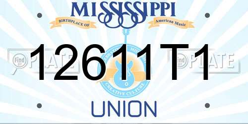 12611T1 Mississippi License Plate