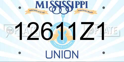 12611Z1 Mississippi License Plate