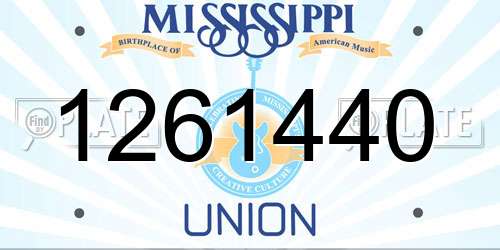 1261440 Mississippi License Plate