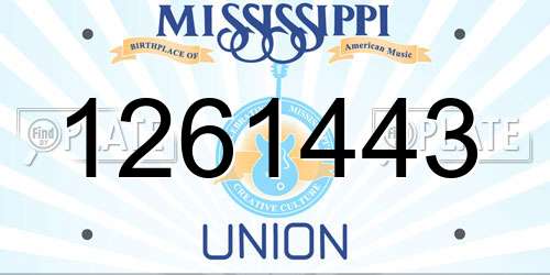 1261443 Mississippi License Plate