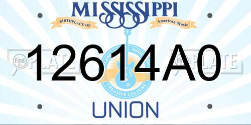 12614A0 Mississippi License Plate