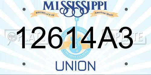 12614A3 Mississippi License Plate