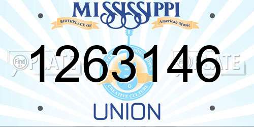 1263146 Mississippi License Plate