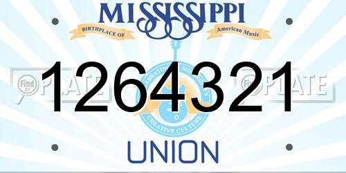 1264321 Mississippi License Plate