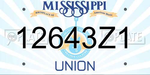 12643Z1 Mississippi License Plate