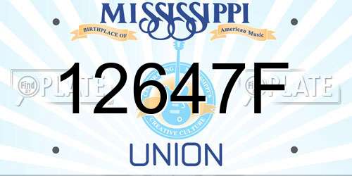 12647F Mississippi License Plate