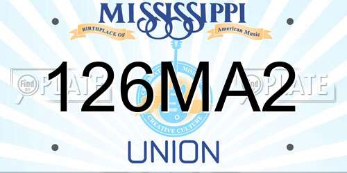 126MA2 Mississippi License Plate