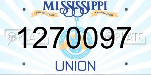1270097 Mississippi License Plate