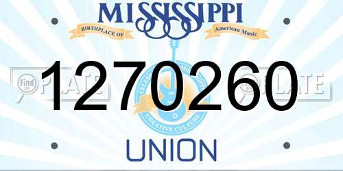 1270260 Mississippi License Plate