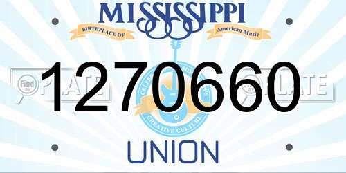 1270660 Mississippi License Plate