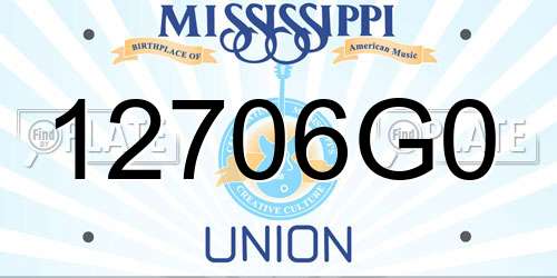 12706G0 Mississippi License Plate