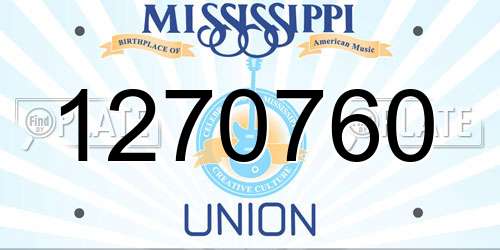 1270760 Mississippi License Plate