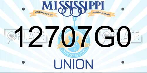 12707G0 Mississippi License Plate