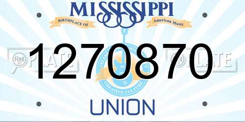 1270870 Mississippi License Plate