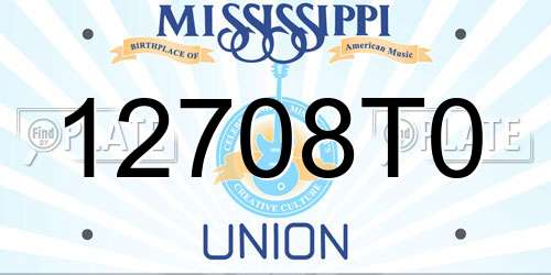 12708T0 Mississippi License Plate