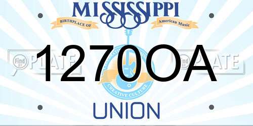 1270OA Mississippi License Plate