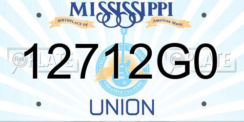12712G0 Mississippi License Plate