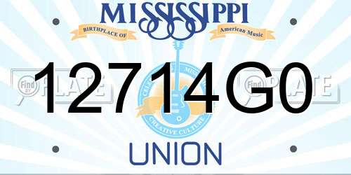 12714G0 Mississippi License Plate