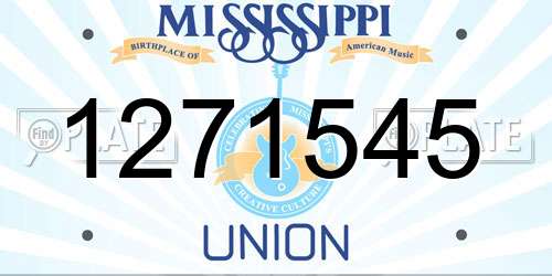 1271545 Mississippi License Plate