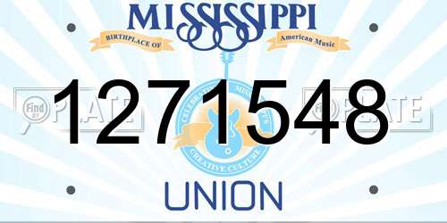 1271548 Mississippi License Plate