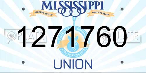 1271760 Mississippi License Plate