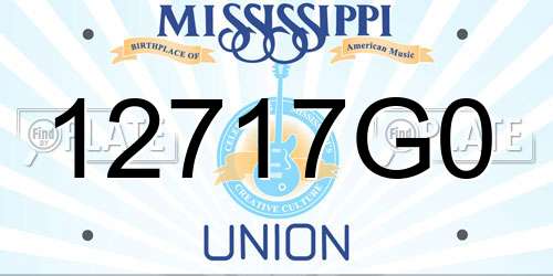 12717G0 Mississippi License Plate