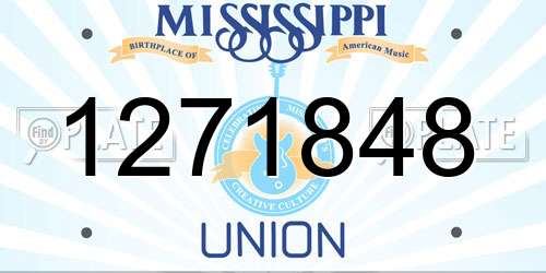 1271848 Mississippi License Plate