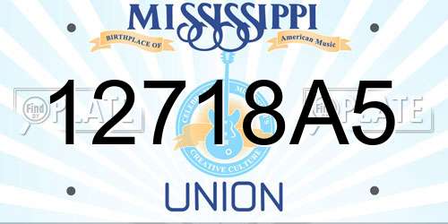 12718A5 Mississippi License Plate