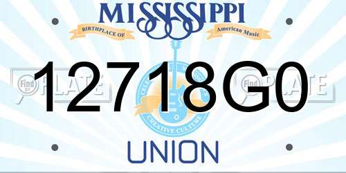 12718G0 Mississippi License Plate
