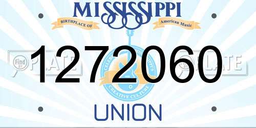 1272060 Mississippi License Plate