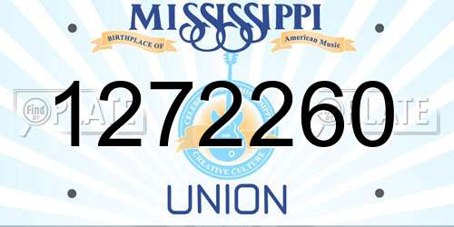 1272260 Mississippi License Plate