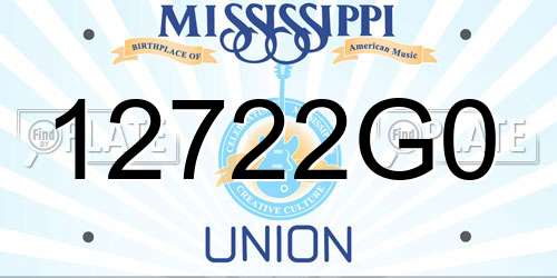 12722G0 Mississippi License Plate