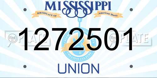 1272501 Mississippi License Plate